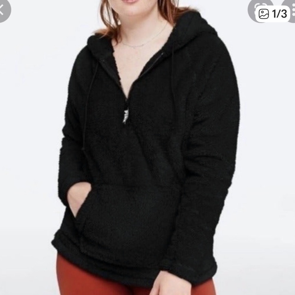 PINK Victoria's Secret Sage  Teddy Sherpa Half Zip Hoodie Size M - Picture 5 of 5
